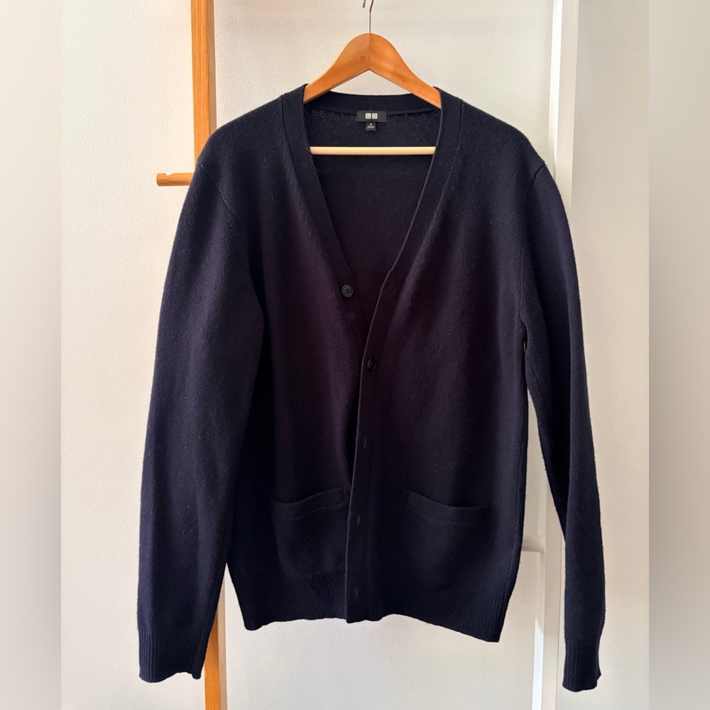 Men's Uniqlo Navy Cardigan Sweater‎